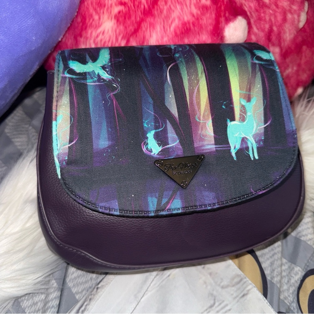 Elegant Purple Crossbody Bag featuring patronus from harry potter by top notch